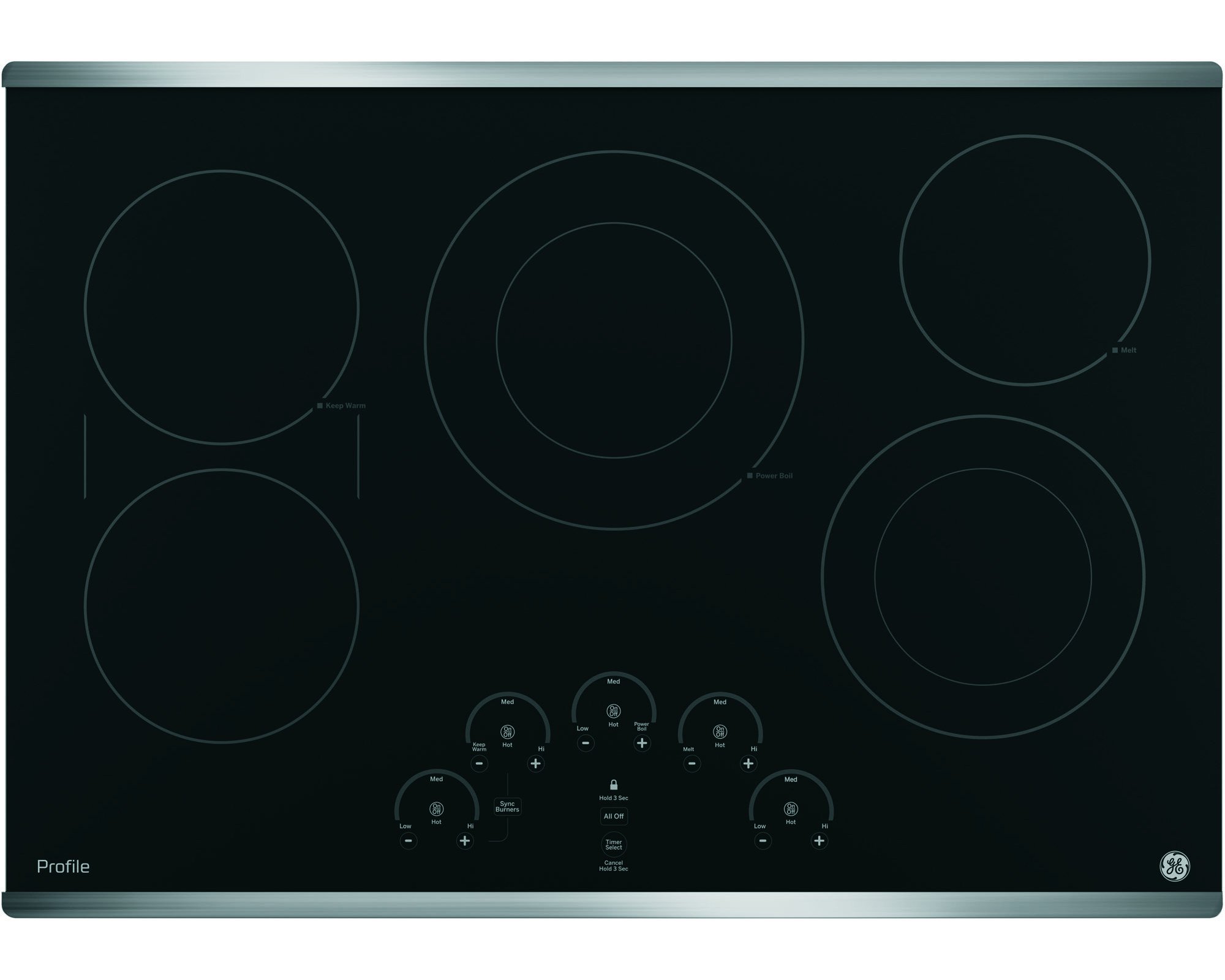 PP9030SJSS GE Profile 30 Inch Smoothtop Electric Cooktop - Stainless Steel-1