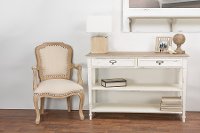 CHR9VM/M-B-CA Tradtional French White Console Table - Dauphine