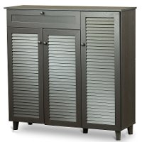 FP-05LV-Espresso Contemporary Espresso Shoe Cabinet - Pocillo