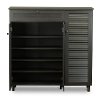 FP-05LV-Espresso Contemporary Espresso Shoe Cabinet - Pocillo-4