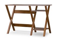 SD-09-Oak Modern Dark Brown Writing Desk - Crossroads