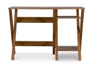 SD-09-OAK Modern Dark Brown Writing Desk - Crossroads-2