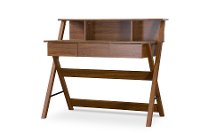 SD-10-Oak Modern Dark Brown Writing Desk - Crossroads II