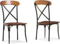 CDC222-DS2 Antique Black/Brown Dining Chair Pair - Broxburn