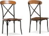 CDC222-DS2 Set of 2 Antique Black/Brown Dining Chairs - Broxburn