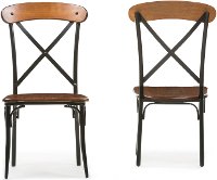 CDC222-DS2 Set of 2 Antique Black/Brown Dining Chairs - Broxburn-2