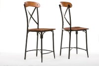 CDC222-PP2 Antique Black/Brown Counter Height Stools (Set of 2) - Broxburn