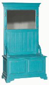 Teal Hall Tree Stand with Mirror