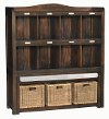 Vintage Black Storage Cabinet with Trundle Bench-2