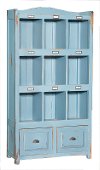 Blue Distressed 2 Drawer Storage Cabinet