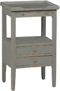 Slate Gray Distressed Accent Table - Aries