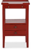 Deep Red Distressed 2 Drawer Accent Table - Eton