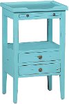 Clearance Cool Blue Distressed Accent Table - Aries
