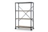 YLX-0009-BC Black 4-Shelf Bookcase - Caribou -1