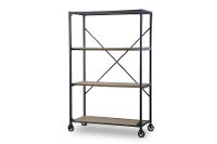 YLX-0009-BC Black 4-Shelf Bookcase - Caribou