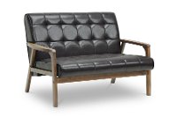 TOGO-LS-109-541 Mid-Century Modern Dark Brown Loveseat - Masterpieces