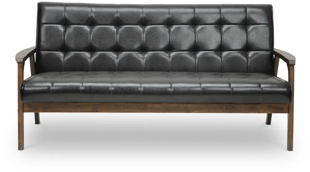 TOGO-SF-109-541 Masterpieces Mid Century Modern Dark Brown Sofa-1