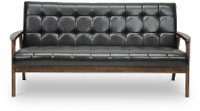 TOGO-SF-109-541 Mid-Century Modern Dark Brown Sofa - Masterpieces