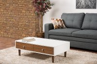 WI5482-Walnut-CT Contemporary Walnut/White Coffee Table - Gemini