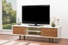 WI5483-Walnut-TV Contemporary Walnut/White TV Stand - Gemini
