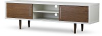 WI5483-WALNUT-TV Contemporary Walnut/White TV Stand - Gemini-2
