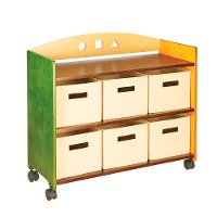 Earth-Toned Rolling Storage Center - See and Store