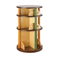 Earth-Toned Media Carousel - See and Store