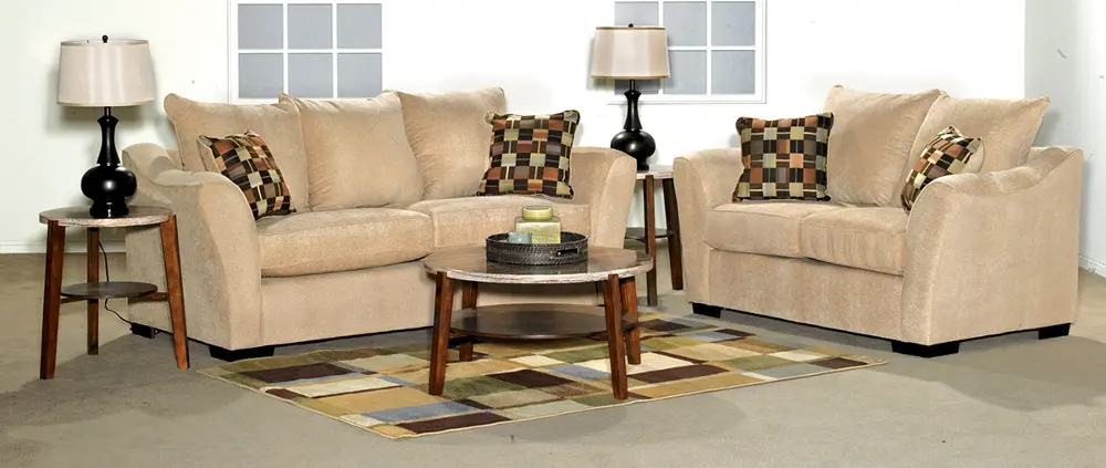 Cardiff Taupe Upholstered 2 Piece Room Group-1