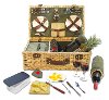 SGI-WB101 Picnic Pack Willow Picnic Basket for 4 person with Corduroy Green