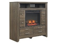 Rustic Modern Driftwood Brown Fireplace TV Chest of Drawers - Fairfax