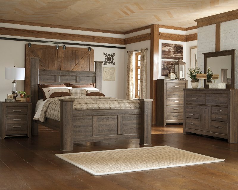 Rustic Modern Driftwood 4 Piece Queen Bedroom Set ...