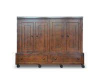 CH3XPWALLBED50 Xtrabed Chocolate Wood Queen Guest Bed
