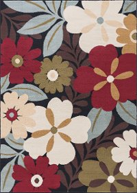 LGN4520 8x10 8 x 10 Large Green, Red, and Blue Area Rug - Laguna