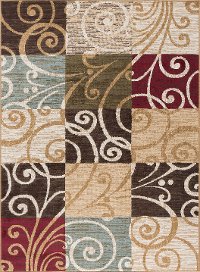 LGN46805x7 5 x 7 Medium Ivory, Blue, and Green Area Rug - Laguna