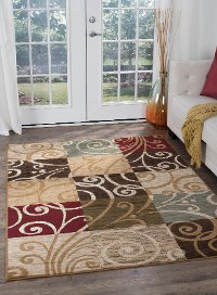 LGN46805x7 5 x 7 Medium Ivory, Blue, and Green Area Rug - Laguna-2