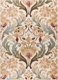 LGN46928X10 8 x 10 Large Ivory, Blue, and Green Area Rug - Laguna