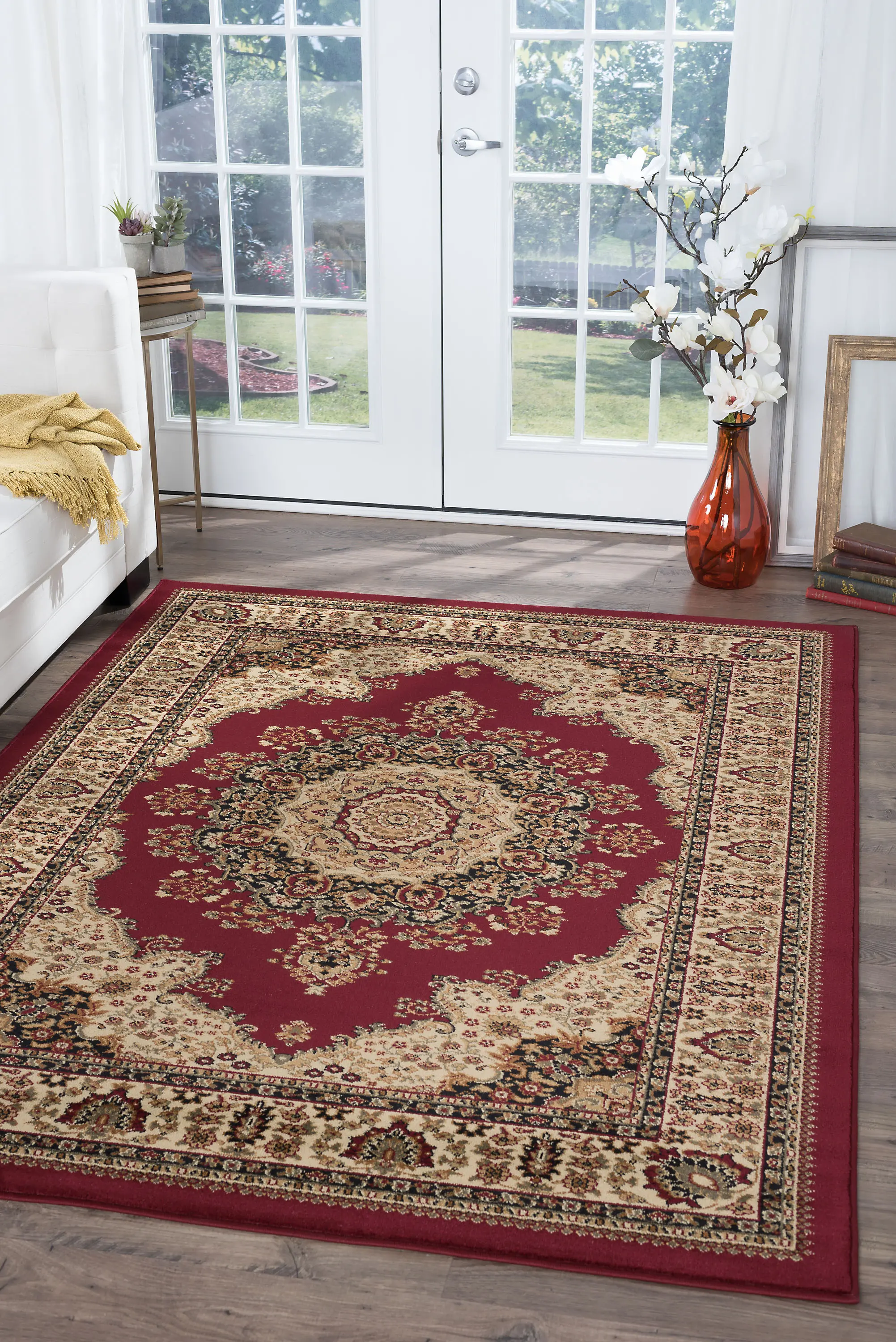SNS47008x10 8 x 10 Large Red and Beige Area Rug - Sensation-2