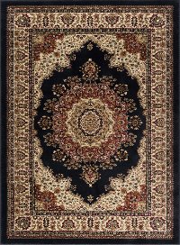 SNS47038x11 8 x 10 Large Black, Red, and Beige Area Rug - Sensation-1