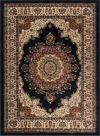 SNS47038x11 8 x 10 Large Black, Red, and Beige Area Rug - Sensation