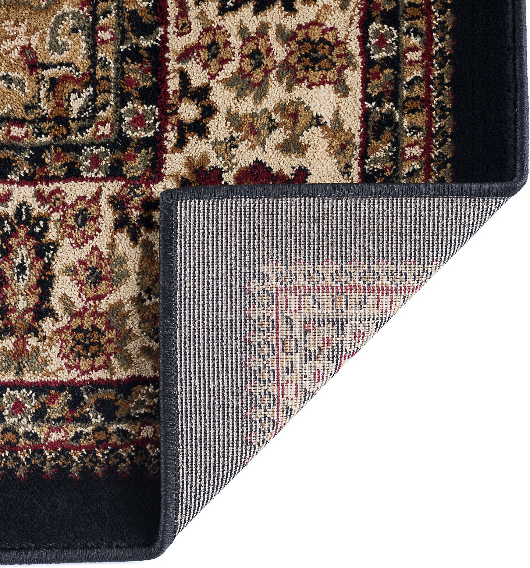 SNS47038x11 8 x 10 Large Black, Red, and Beige Area Rug - Sensation-5
