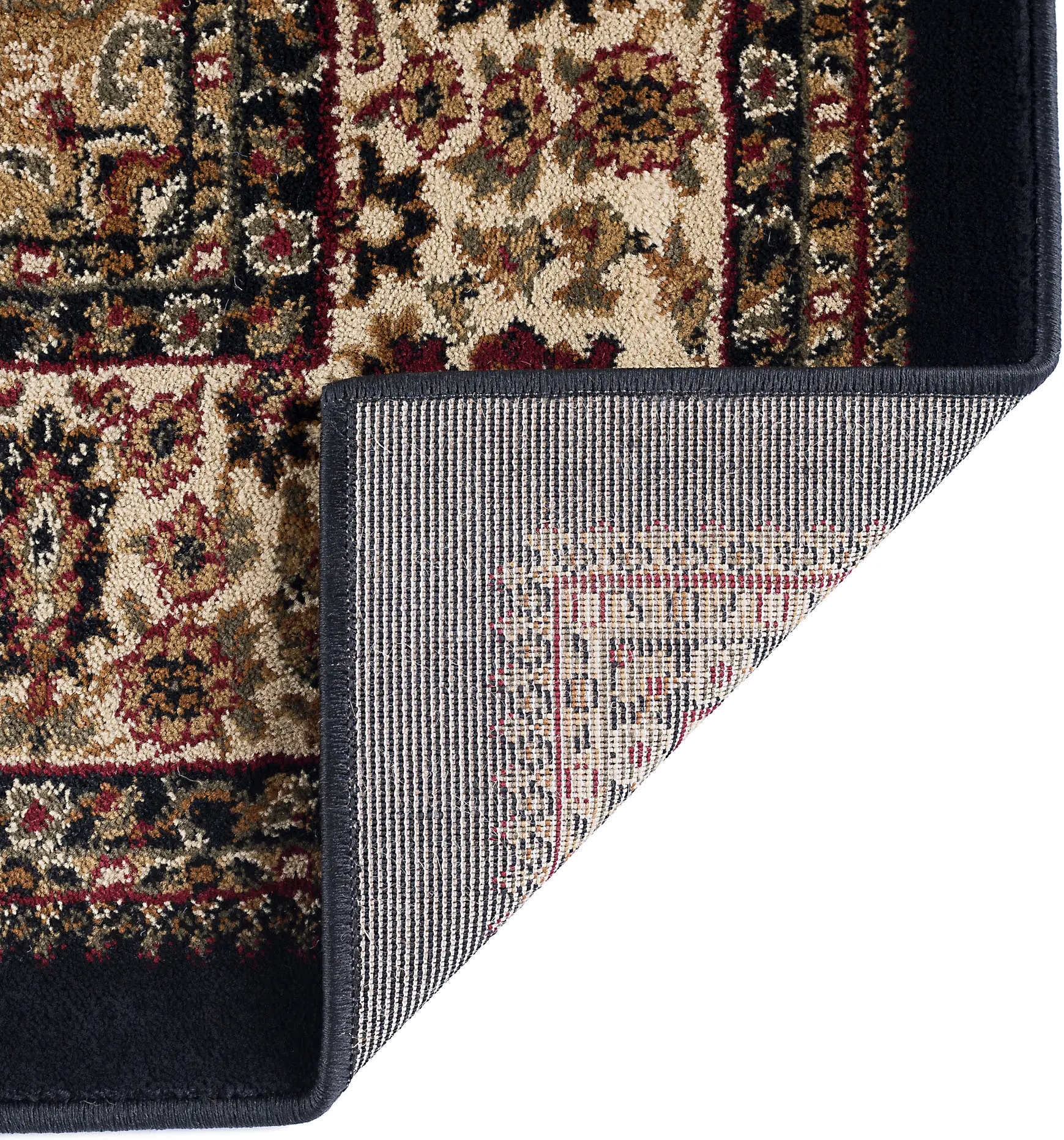 SNS47038x11 8 x 10 Large Black, Red, and Beige Area Rug - Sensation-5