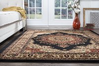 SNS47038x11 8 x 10 Large Black, Red, and Beige Area Rug - Sensation-6