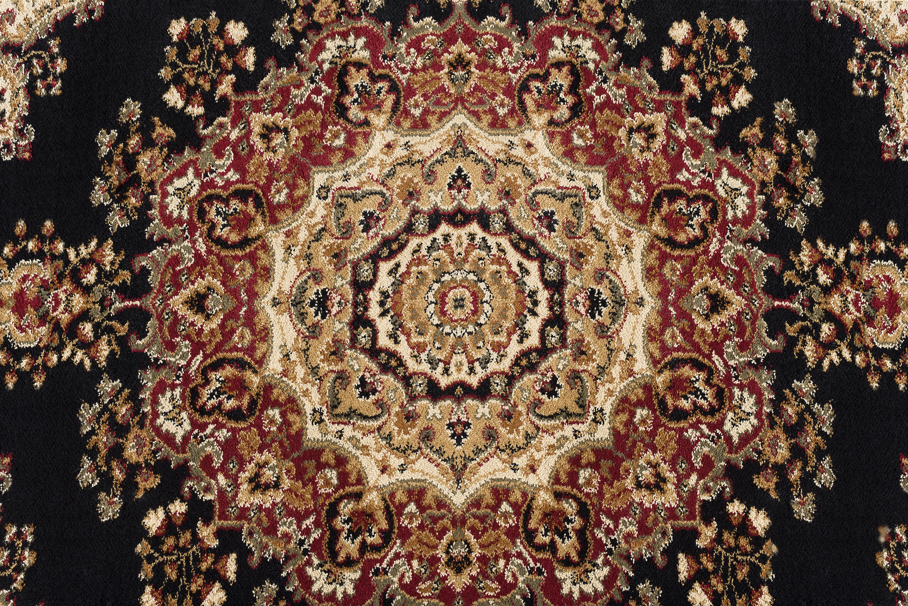 SNS47038x11 8 x 10 Large Black, Red, and Beige Area Rug - Sensation-8