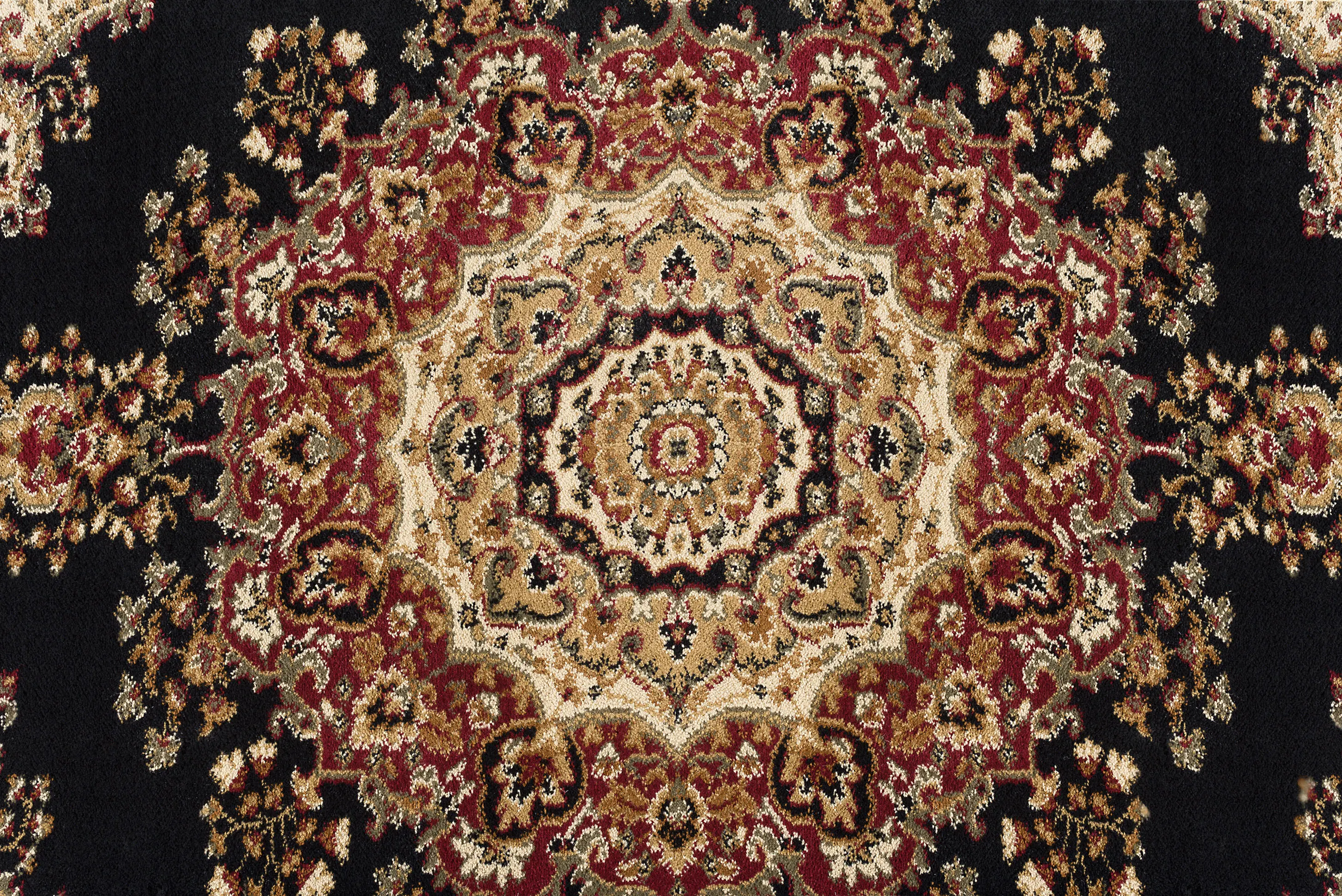 SNS47038x11 8 x 10 Large Black, Red, and Beige Area Rug - Sensation-8