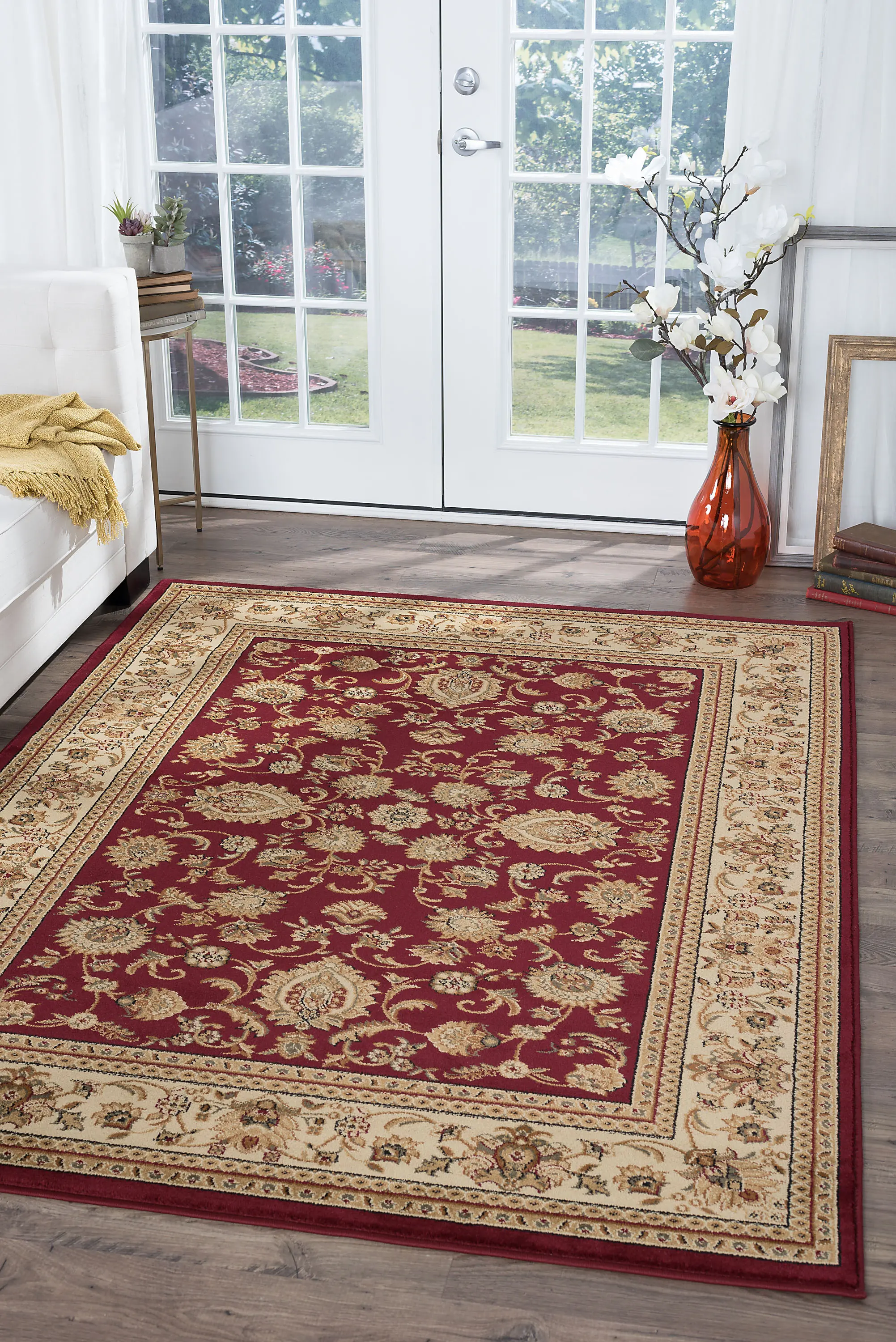 SNS47208x11 8 x 10 Large Red and Beige Area Rug - Sensation-2
