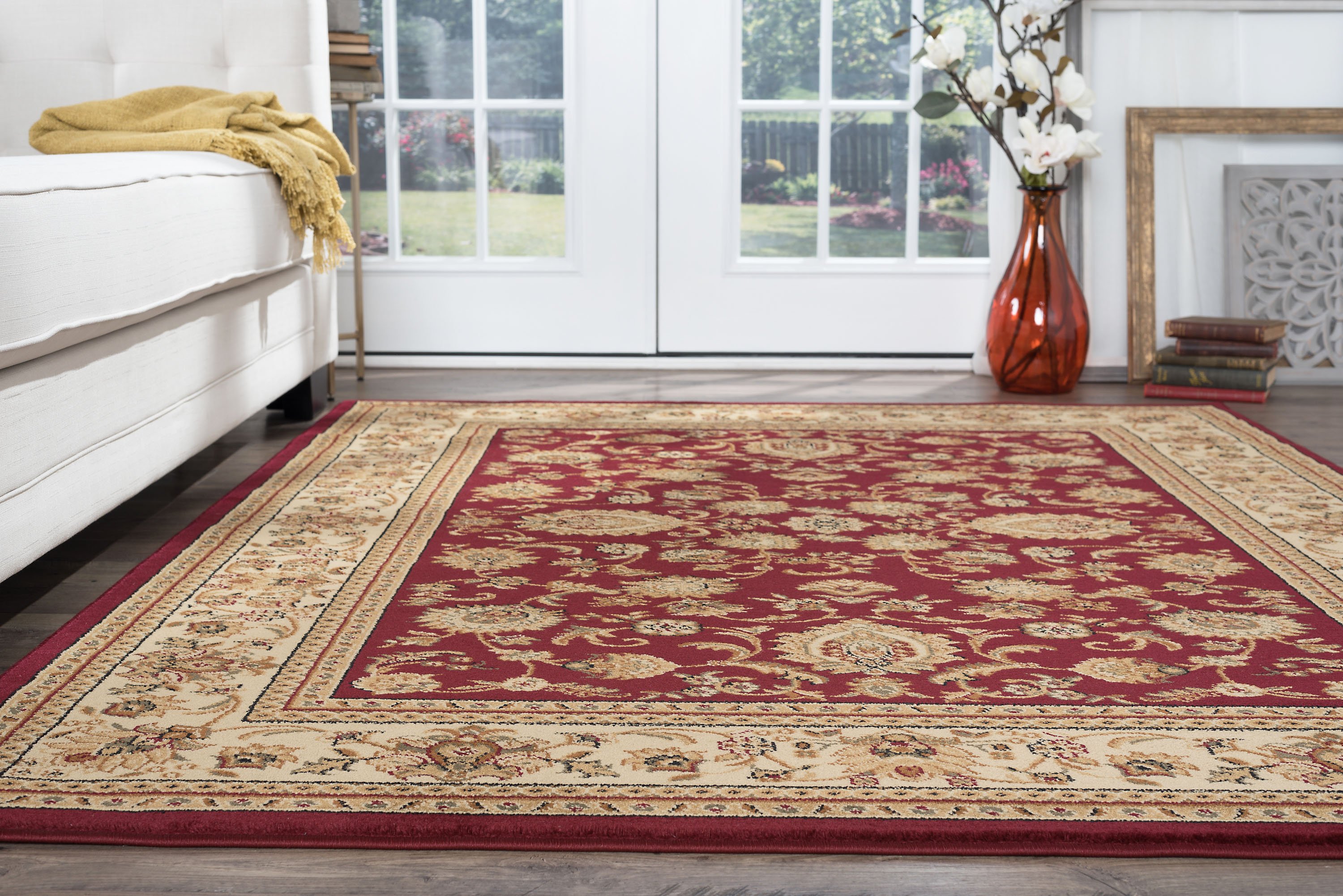 SNS47208x11 8 x 10 Large Red and Beige Area Rug - Sensation-6