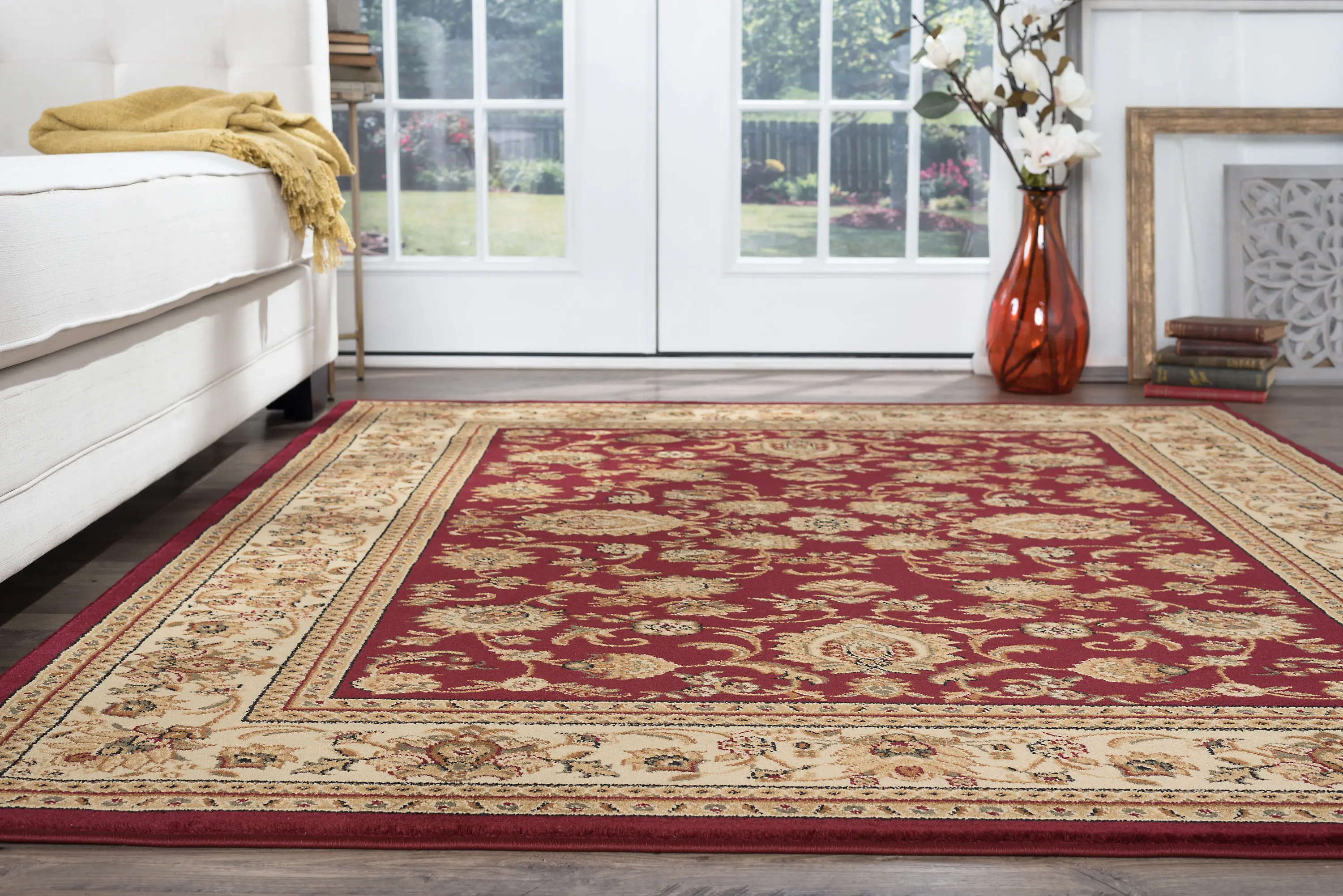 SNS47208x11 8 x 10 Large Red and Beige Area Rug - Sensation-6