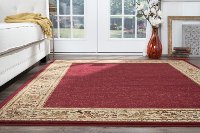 SNS47405x8 5 x 7 Medium Beige and Red Area Rug - Sensation-6