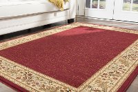 SNS47405x8 5 x 7 Medium Beige and Red Area Rug - Sensation-7