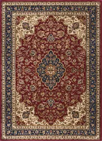SNS47805x8 5 x 7 Medium Navy Blue and Red Area Rug - Sensation
